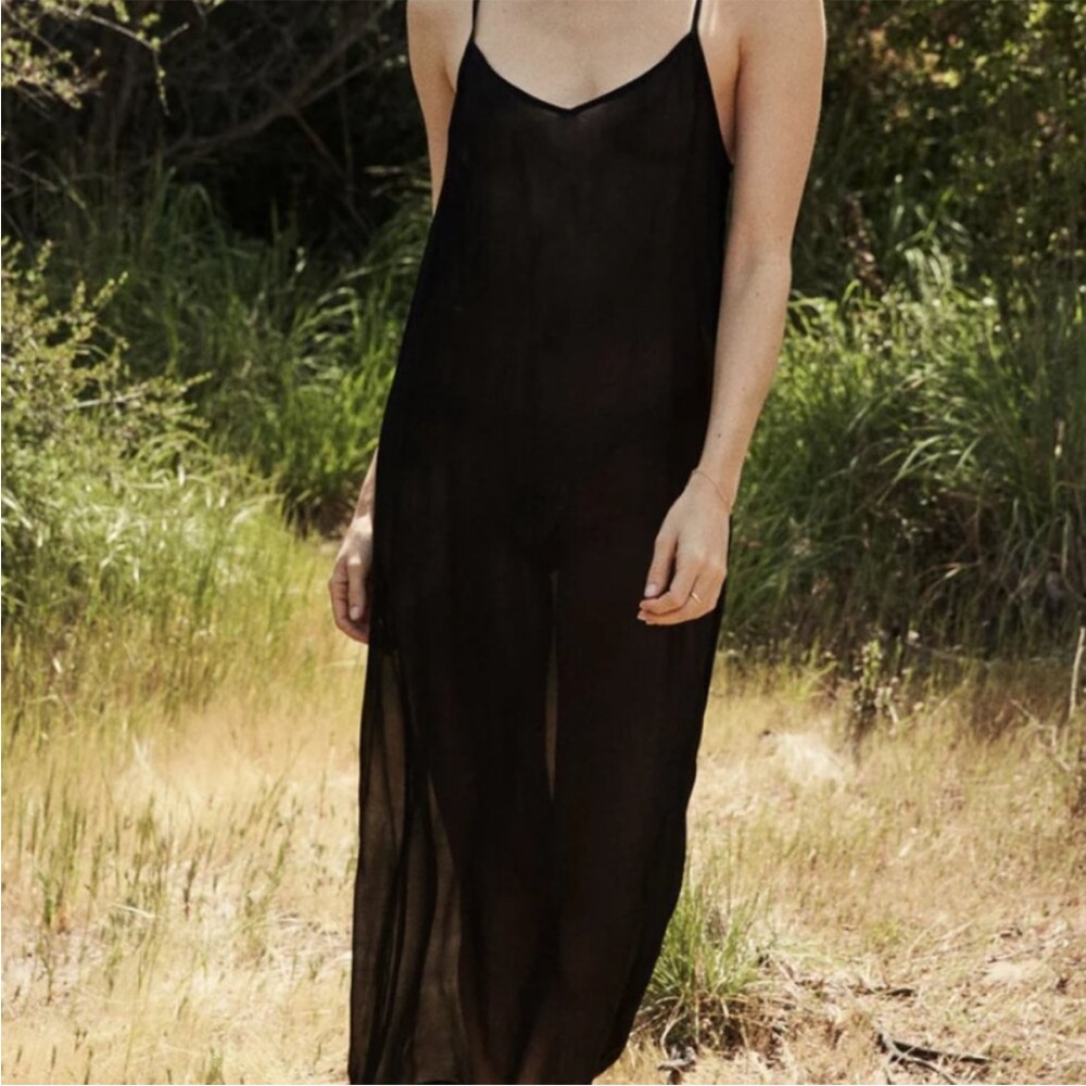 |Doen| Black Sheer Slip Dress Size XS NWT - Picture 2 of 13